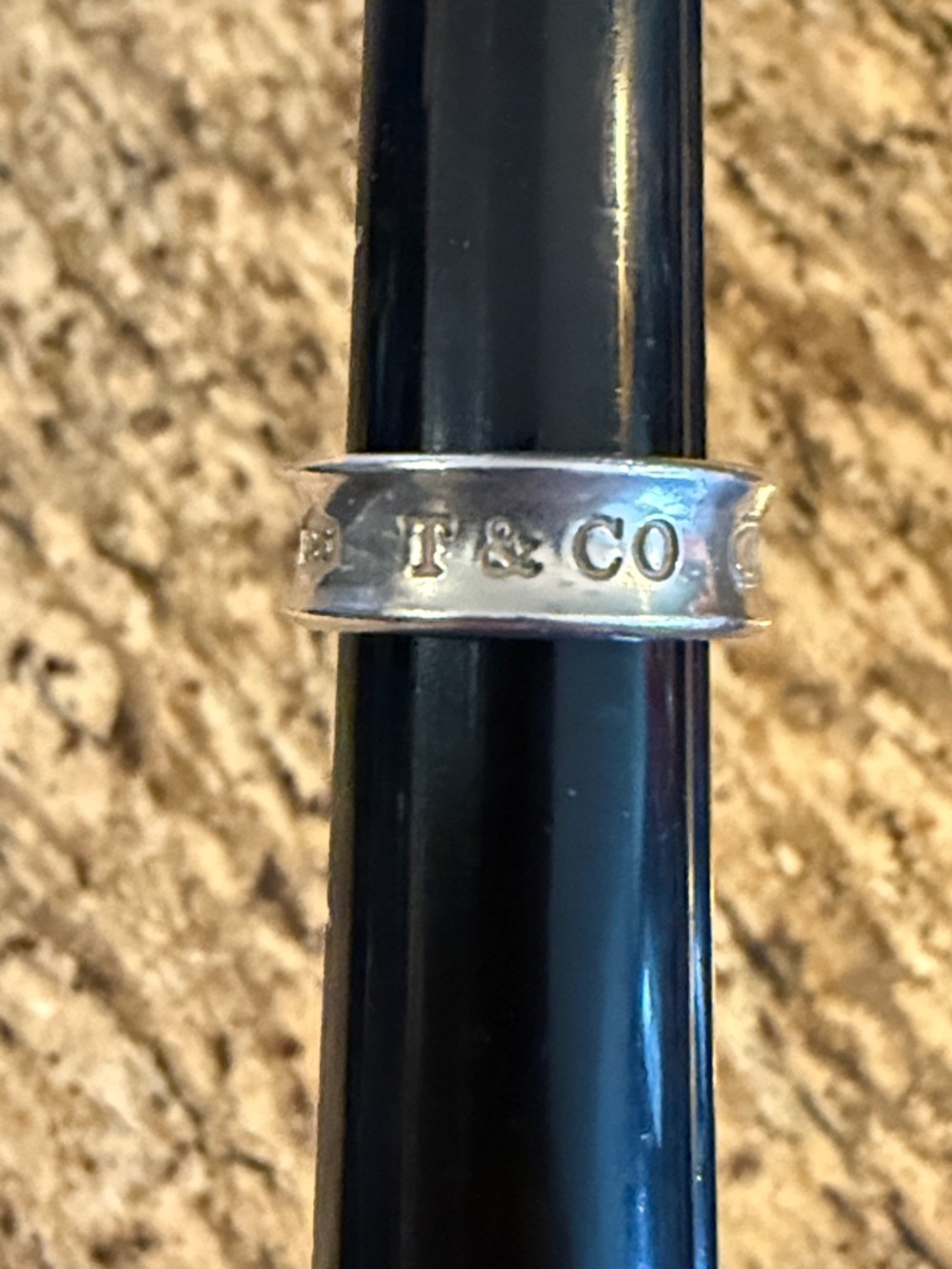 Tiffany & Co. Sterling Silver 1837 Band with blue Tiffany pouch size 6